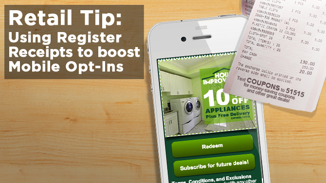 Register Receipts help grow mobile opt-ins